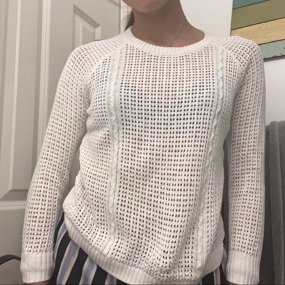 Cherokee White Net Long-Sleeve Shirt - Picture 3 of 5